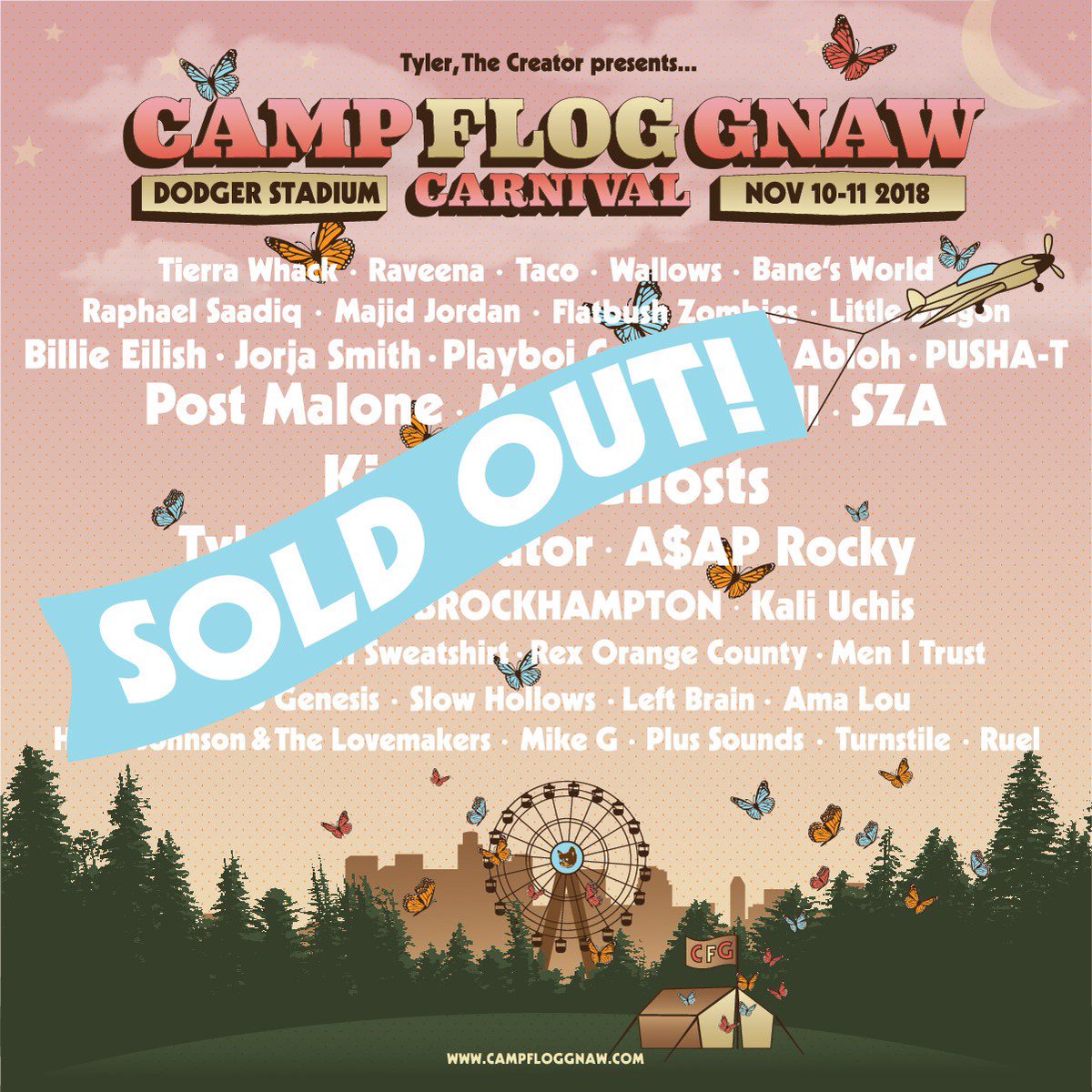 CampFlogGnaw's tweet photo. Camp Flog Gnaw 2018 is now sold out! Thank you all and see you at the Carnival! https://t.co/38AyVSYpBD