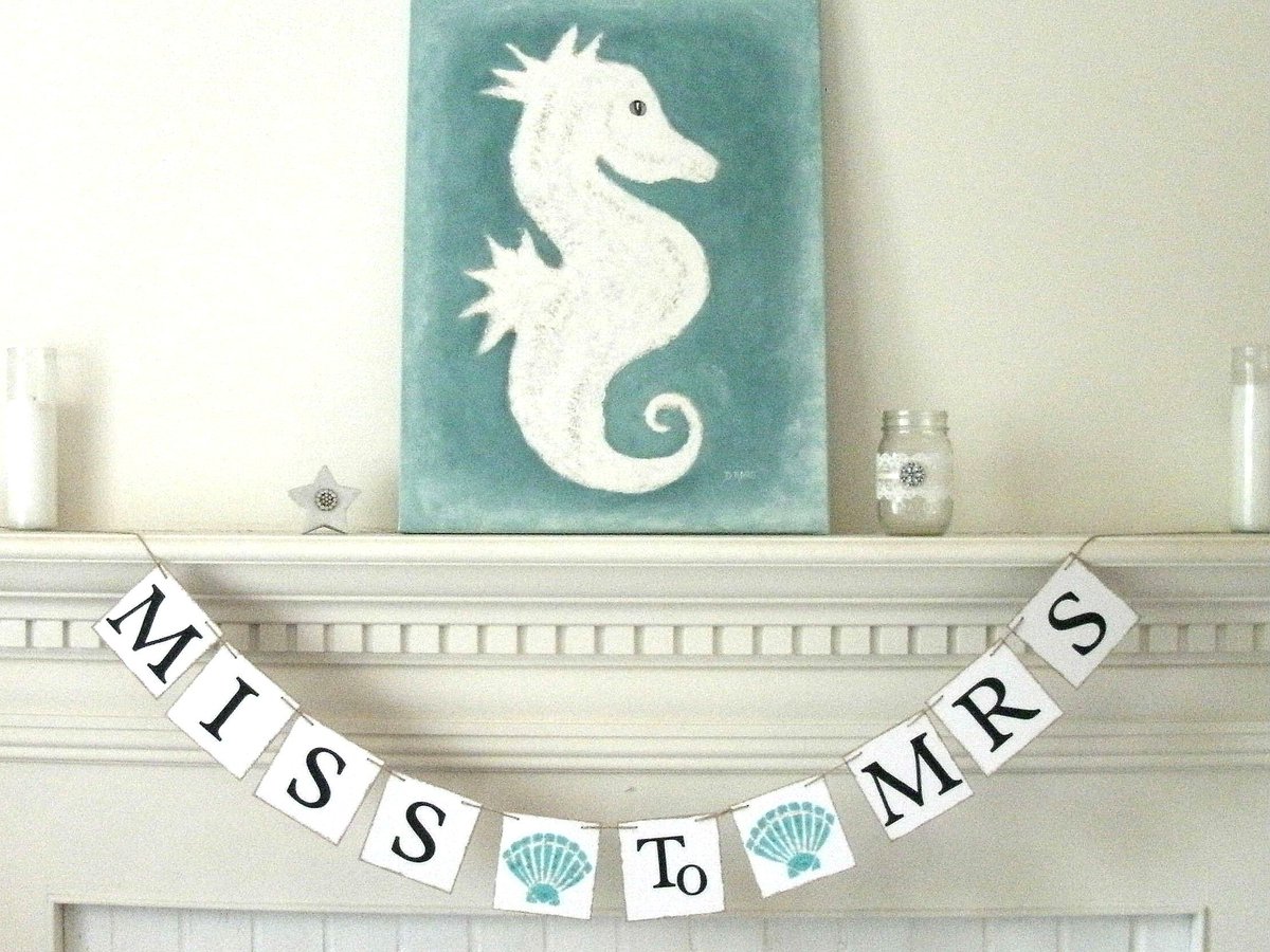 Nautical Bridal Shower Decorations Miss To Mrs Banner Miss To Mrs