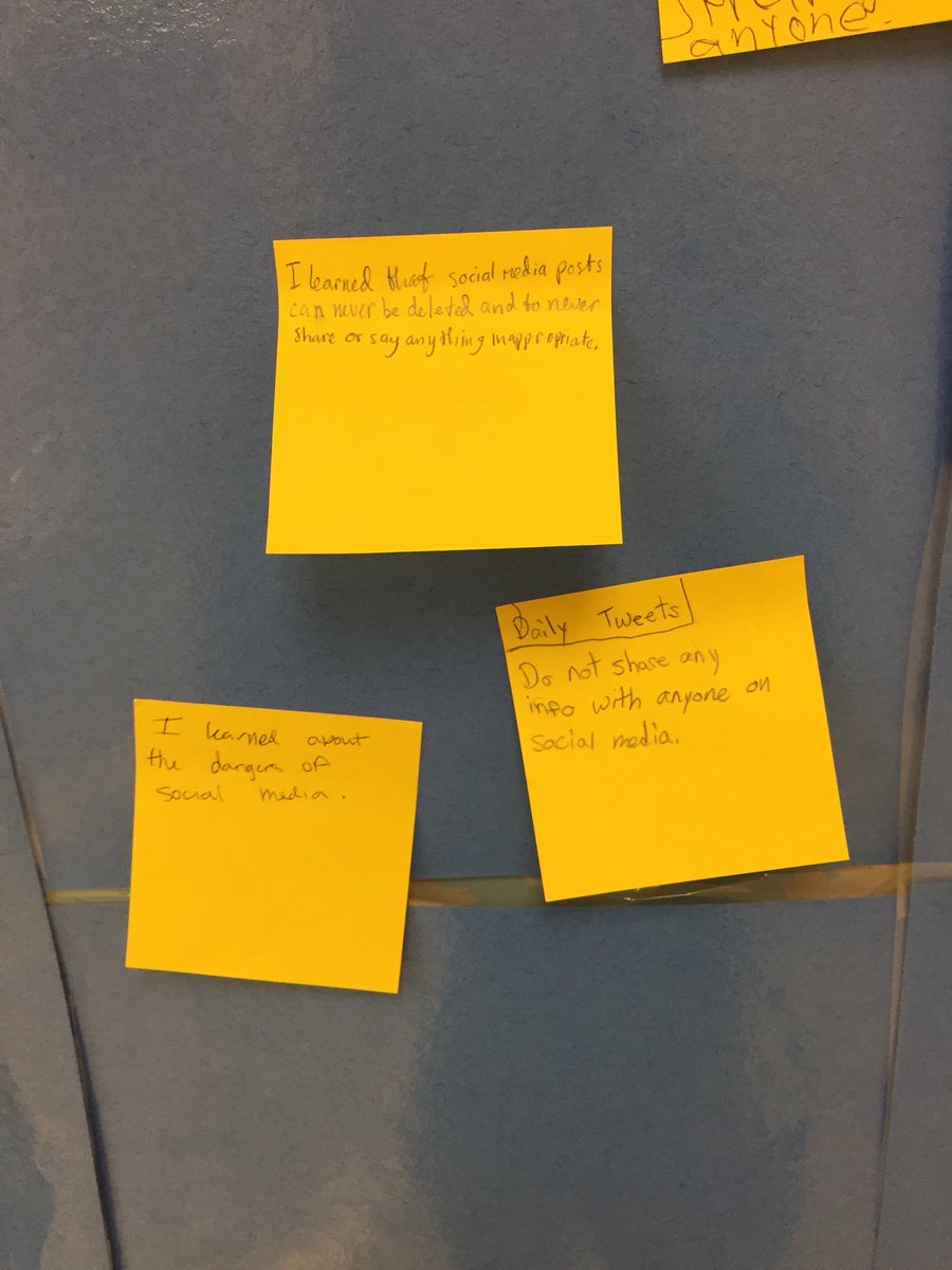 CoachCummings_'s tweet photo. Our daily check for understanding tweets on social media awareness. Today was an extra awesome day in 7th grade health! Big thanks to #postproject. Can’t wait for day 2! #protectyourself #differencemakers #GreshamProud @gmprincipal https://t.co/FewzeYbLo0