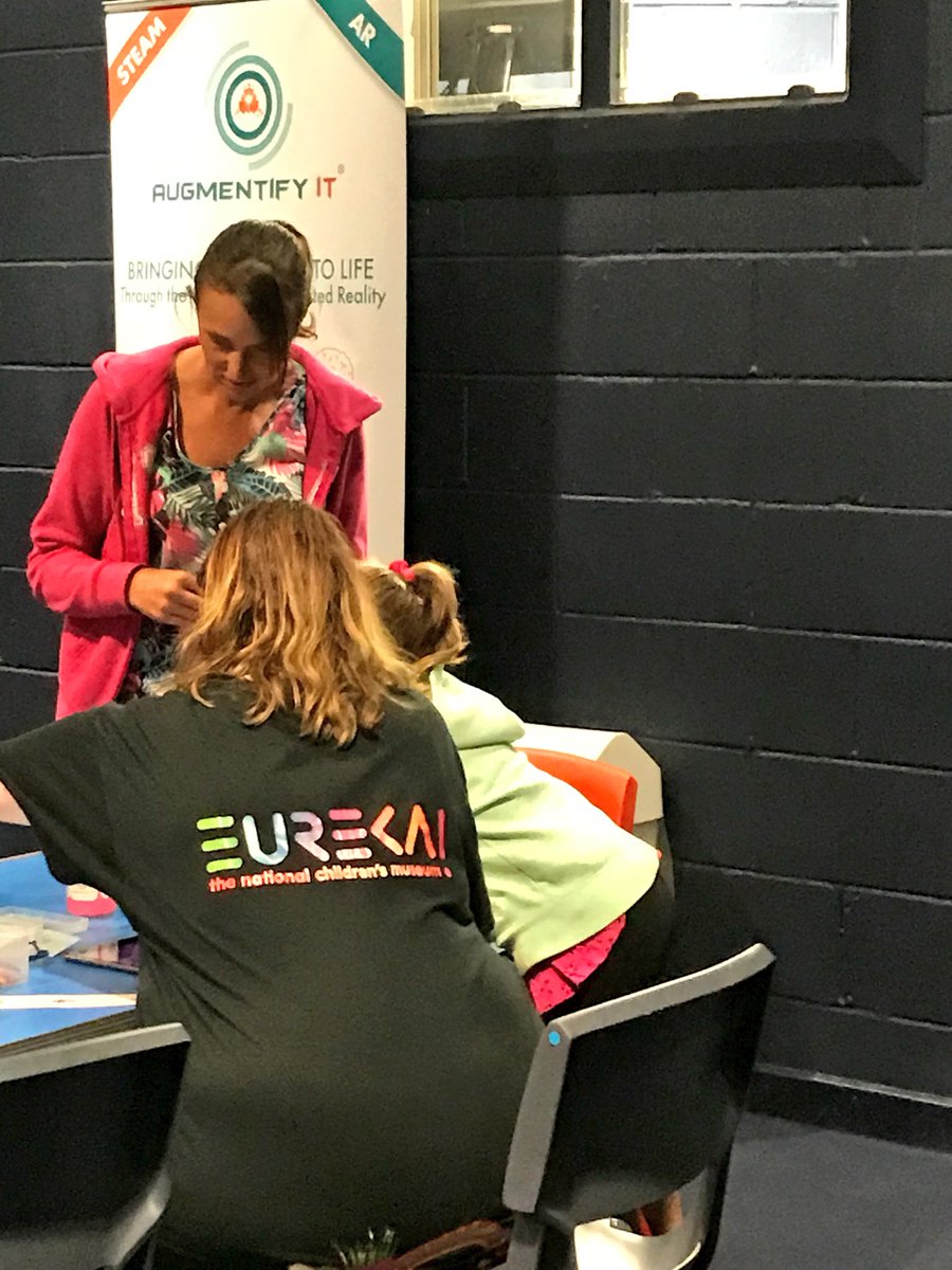 AugmentifyIt's tweet photo. We had a Great time at @eurekamuseum today on their #Tech Day with our #AR
We even got to try out some Awesome #VR by @UniversityLeeds ! 
We shall be back on Saturday in the Theatre, come see us &amp; make something fun to take home with you! 😉 #AugmentedReality #AugmentifyIt💫 https://t.co/BOVRyJFRIi