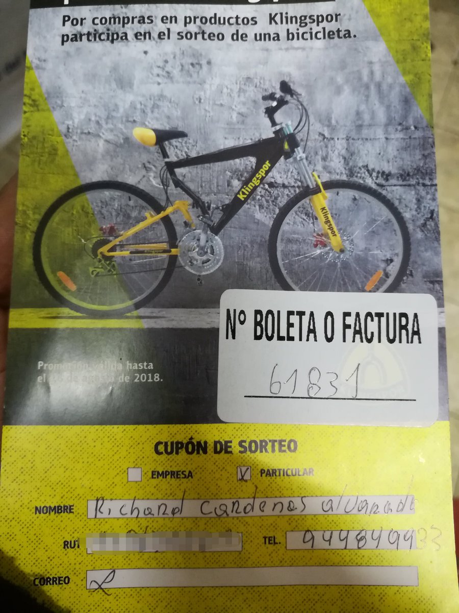 ferr_altermatt's tweet photo. Nuestro amigo Richard de #Pufudi es el afortunado ganador del sorteo #Klingspor #Bicicleta #ValdiviaCL #LosRios https://t.co/ZyNlF8bkWH