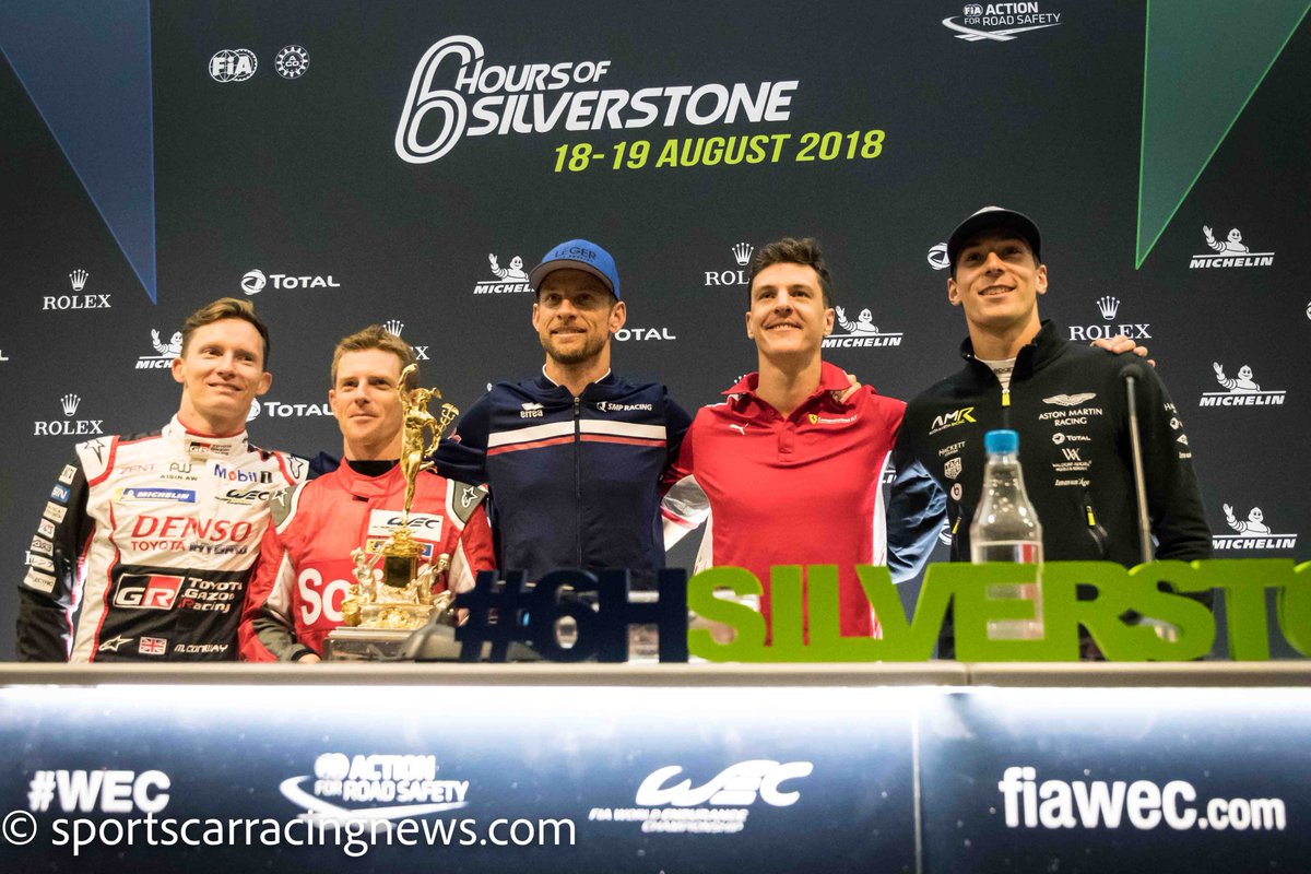 SRNimages's tweet image. It's @Mikeconway26 @antdavidson @JensonButton @CaladoJames &amp;amp; @alexlynnracing at @FIAWEC #touristtrophy press conference #6hSilverstone #WEC Pic: @JohnnyP303 for @SRNwebsite