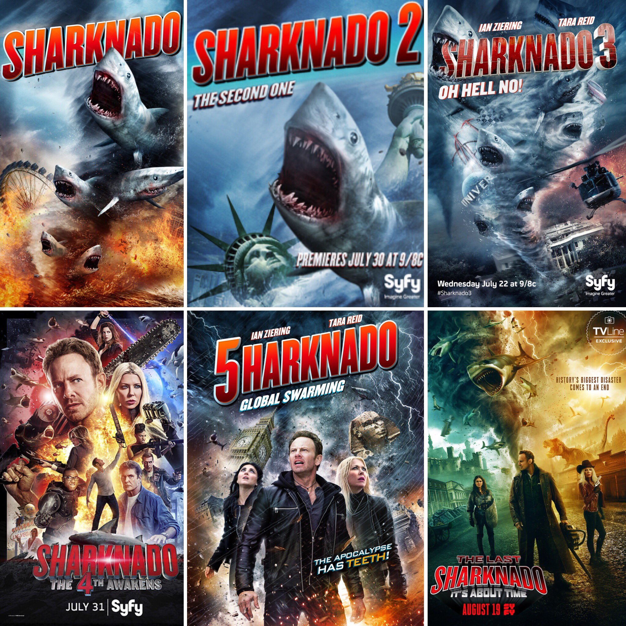 Tony the Movie Guy on Twitter: "@SharknadoSYFY The Last Sharknado: It's About Time is coming out August 19th so it's time to do a MOVIE MARATHON of the series!!!