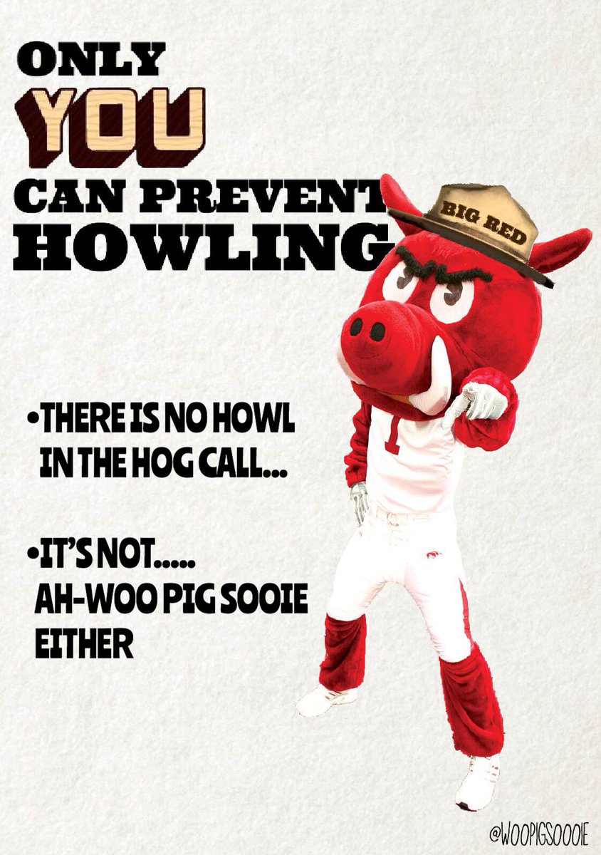 W00PIGS000IE's tweet photo. In case you haven’t heard the University of Arkansas would like you to drop what your doing on August 31st at 1:00 PM to join in on the World’s Largest Hog Call.

It’s important to remember during this time that there is no howl in the Hog Call.

Thanks.

#WPS🐗 https://t.co/wVR3hi2tOx