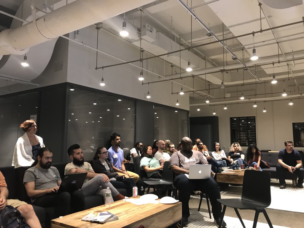 abbeyrenn's tweet image. A huge thank you to @FreeCodeCampNYC and the @verizon team for hosting such a great event tonight! So much fun to meet and chat with such bright and motivated people 🙌🏻 @ossia @BounceyTaylor @CarnesBeau and I are having a blast.