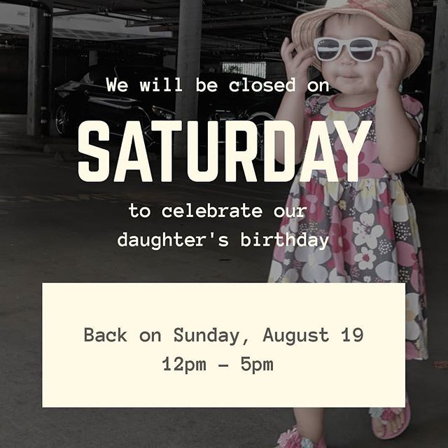 We'll be closed on Saturday. Make sure you pick up all your juice, coils, and mods today! We'll be here until 8pm tonight. ift.tt/2PjDUra