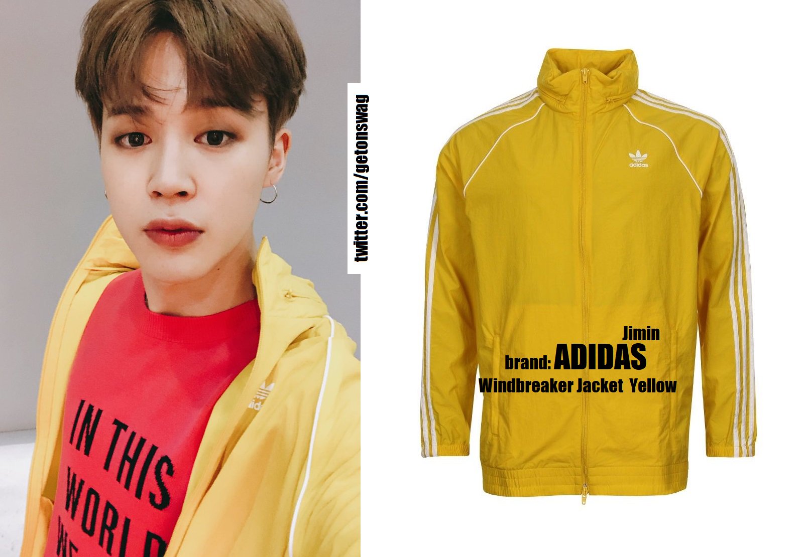 yellow adidas windbreaker jacket