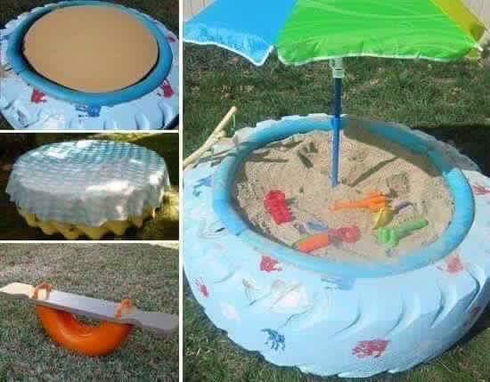 juegos para niños con neumaticos reciclados