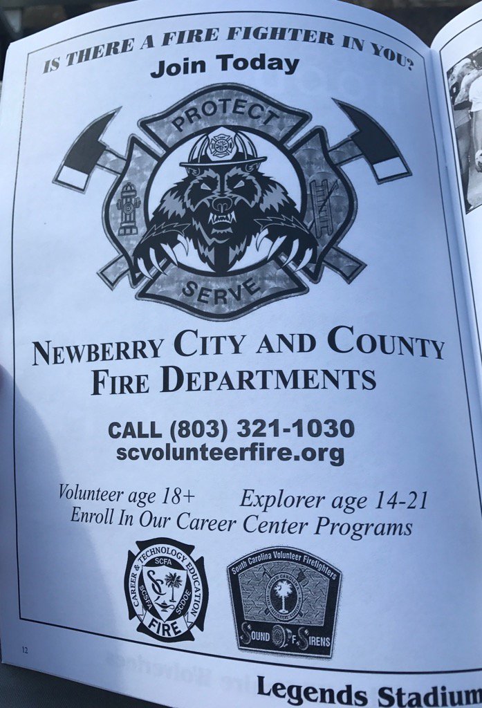 MinickKeith's tweet image. Recruiting firefighters at the Whitmire football game. Serve your community! Get involved with your local fire dept.