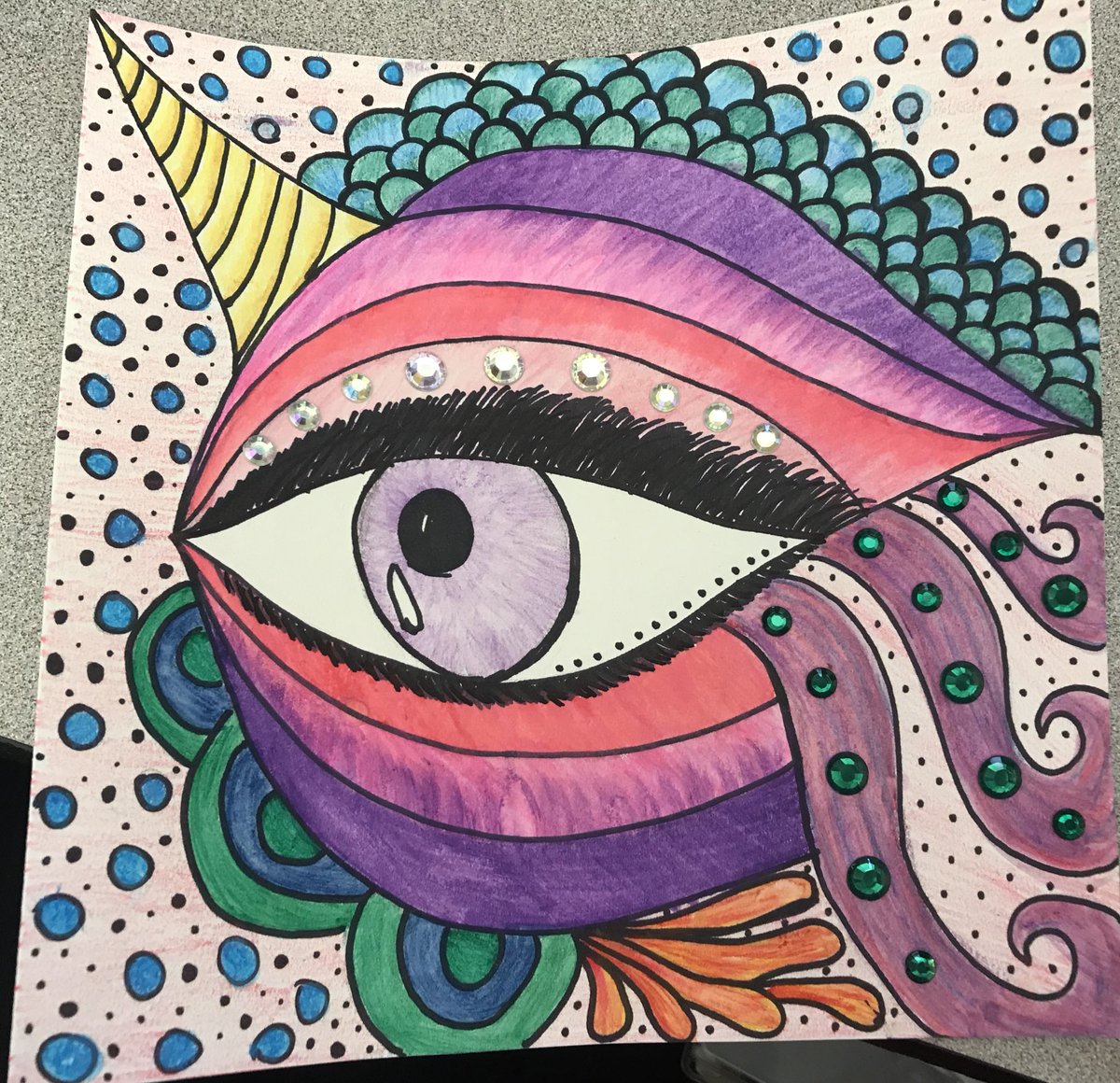 AmandaRileyMBE's tweet photo. Our amazing art teacher brought out our creative sides today!! @HumbleISD_MBE @ART_MBE #mbebears #back2mbe #IamHumble  #🦄 #mermacorn #watercolors https://t.co/4gb4r5srtc