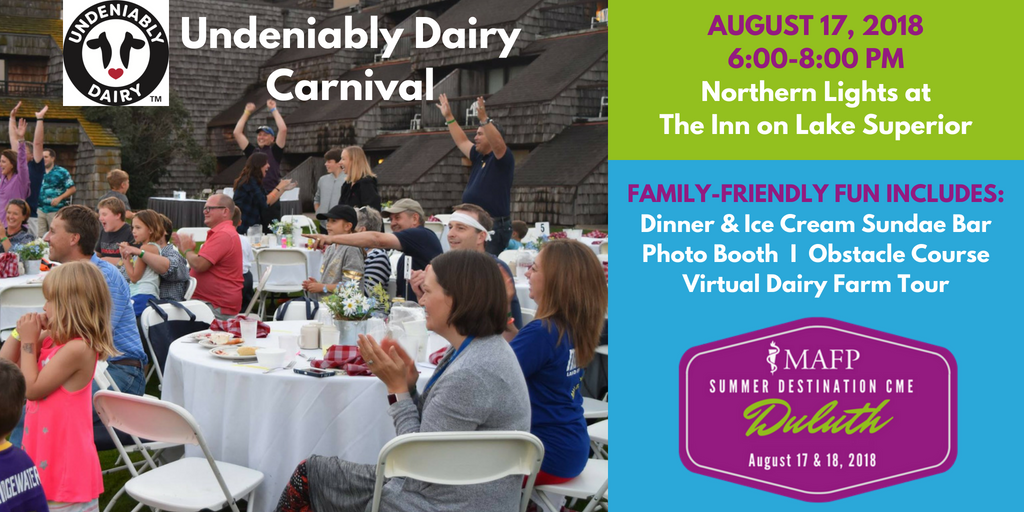 MNFamilyDocs's tweet photo. Hey, Destination #CME attendees: Don't miss our Friday Fun Night event, TONIGHT, now-8 pm, @IOLSDuluth. Join us for a family-friendly carnival, including dinner &amp; a sundae bar. This event is FREE to attendees &amp; their families, thanks to @UndeniablyDairy. #MAFPDuluth https://t.co/TYZ4gep9qE