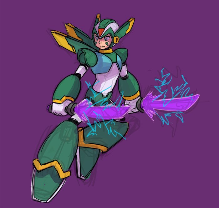 Abrilcomic's tweet photo. An idea. Harpuia in MMX style https://t.co/XqayirvKl0