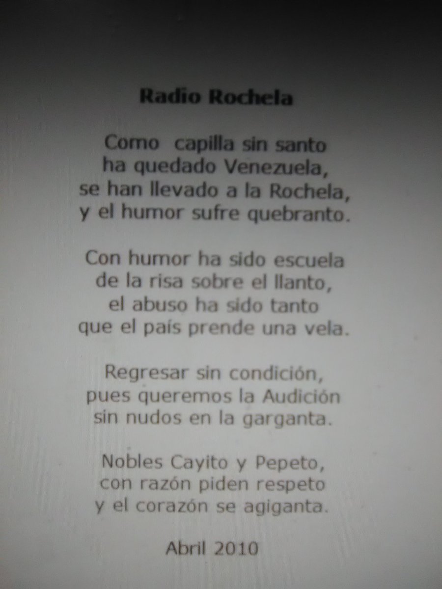 jpenalver's tweet image. Cayito, In Memoriam. #RCTV
#RadioRochela