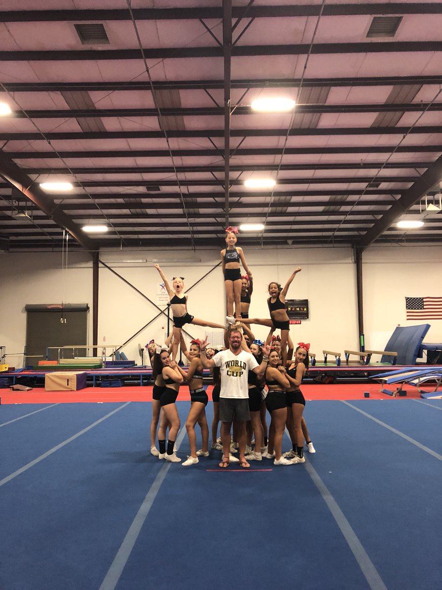 What a great first day building pyramids with <a href="/AmericanCheer__/">American Cheer</a> 
I always love my time here with <a href="/JasonLarkins/">Jason Larkins</a> and <a href="/AshleyPazzi/">Ashley Larkins</a> 
And we defiantly made MAGIC today💜❤️ GREAT JOB Youth White and JR White!!
Cant wait till tomorrow. 
#onAmission