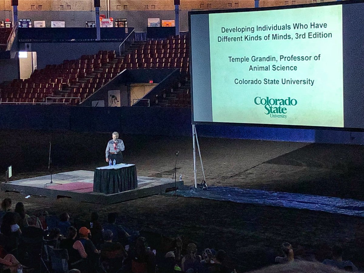 hinam83's tweet photo. Once in a lifetime experience to see Temple Grandin speak in person. Her talk about “Developing Individuals With Different Minds” was filled with energy, enthusiasm &amp; vision #autism #uniqueminds #OT365 https://t.co/qtbrzJbIoG