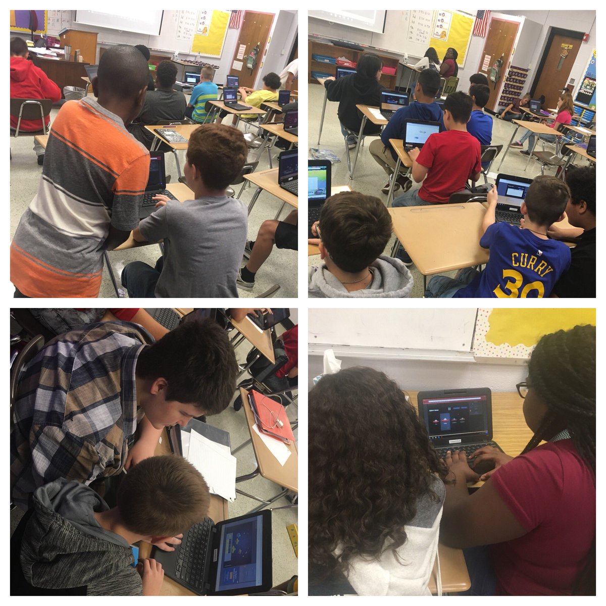 akmebe's tweet photo. Fun Friday!!! The kids thought we were just playing computer games but they were really practicing multiplying positive and negative integers!!
#competitivekids #theyliketowin #concentrating #teamworktobeatMrsFarrell #integerwarp #mathcanbefun #wmssuccess https://t.co/euw56R1Vkh