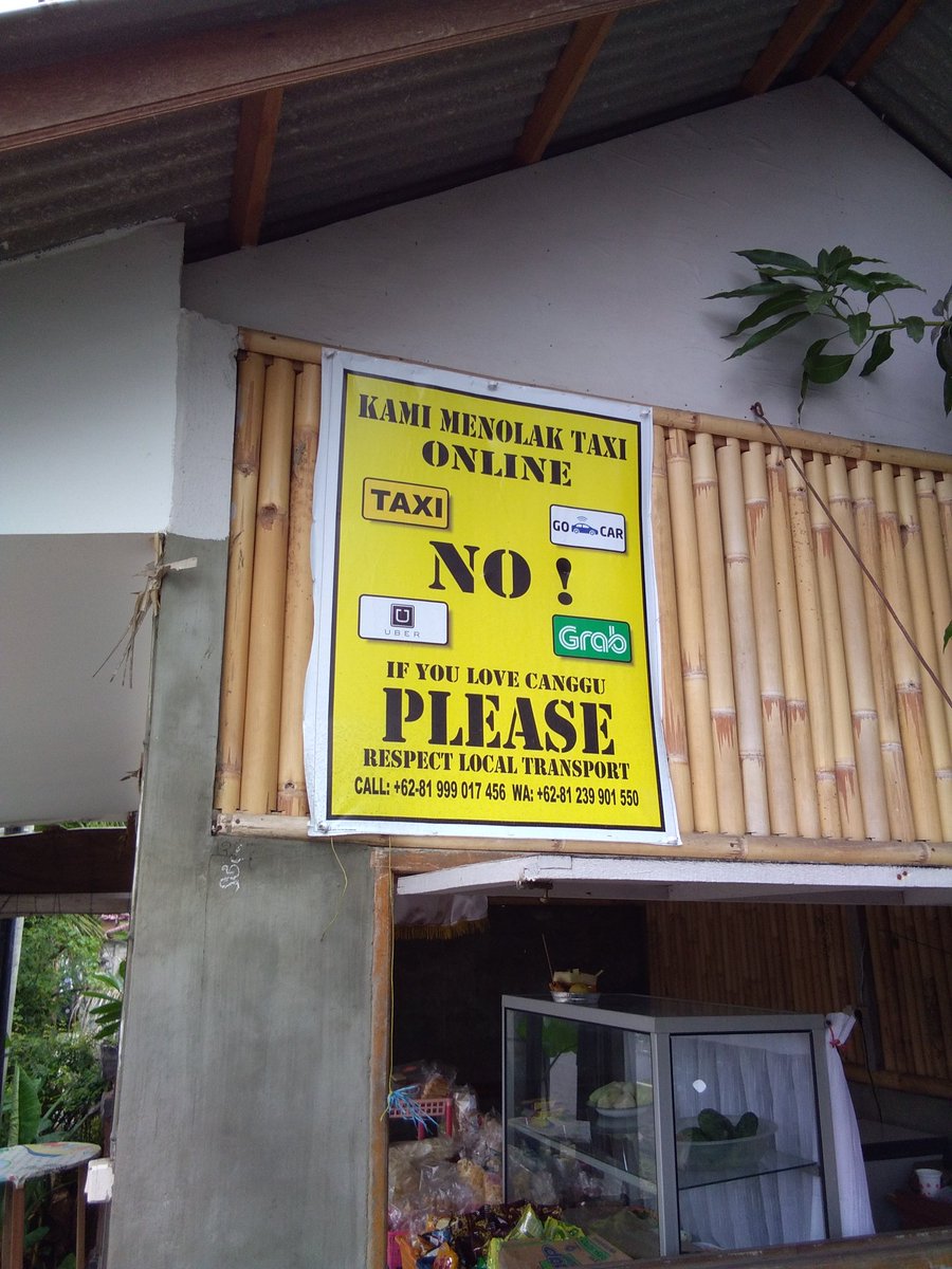Op Bali zijn ook niet alle locals blij met de deeleconomie #localtransport #uber