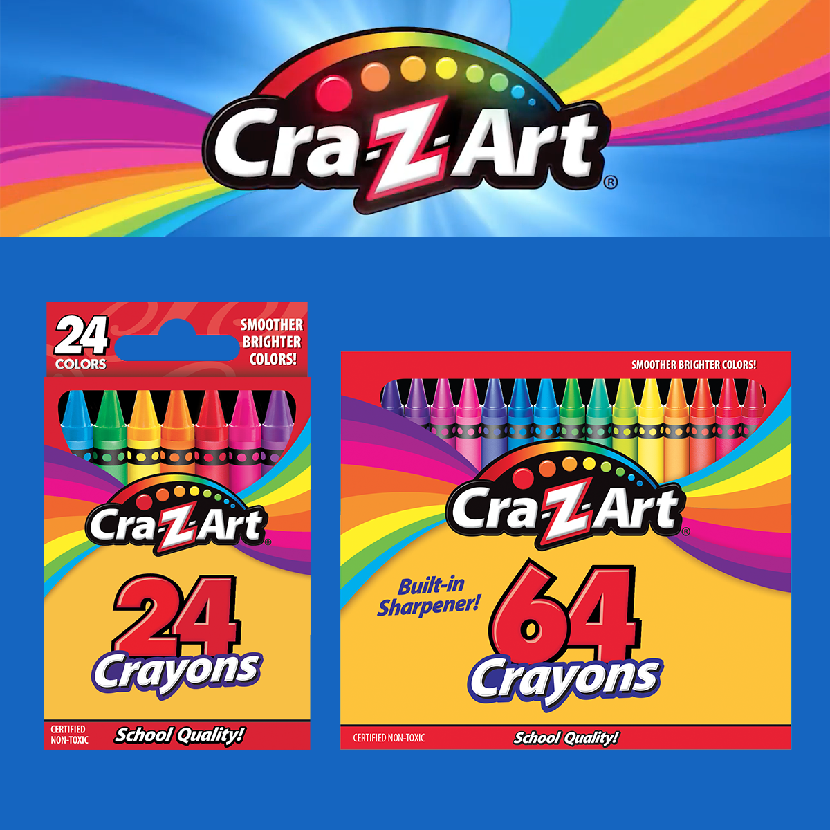 Cra-Z-Art Smoother Brighter Colors Non-toxic Crayons (24 Pack) 