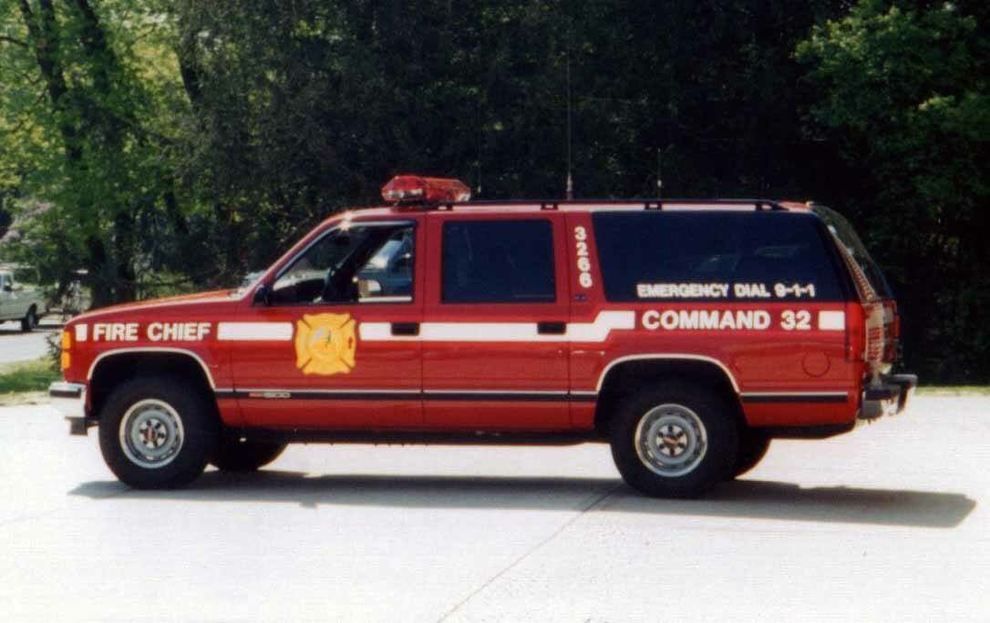 Today is "Fire Truck Friday" and our feature this week is one of our retired command vehicles known as 32-66. 32-66 (retired) was a 1995 Chevy Suburban which served as our command vehicle until 2007 and was then reassigned as utility 32-88 till it was replaced in 2011.