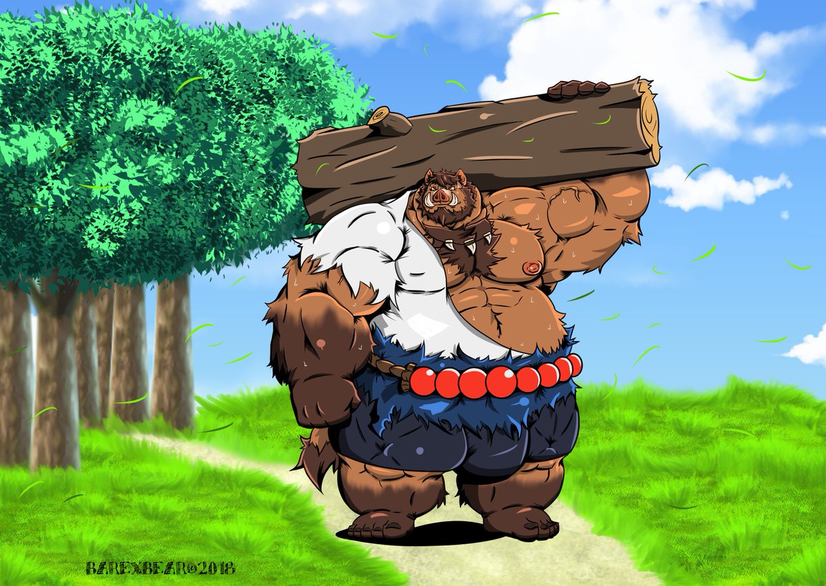 _Brooding's tweet photo. It's Broody! Or it is Broonyan? It's a big boar anyways!

Sweet commission done by Barexbear at FA! https://t.co/FqAXpmjHsL