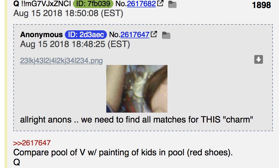 Docrock1007 On Twitter 48 Qanon Drops Compare Vanderbilt Pool To Podestas Paintings Of Kids In Pool Red Shoes Q