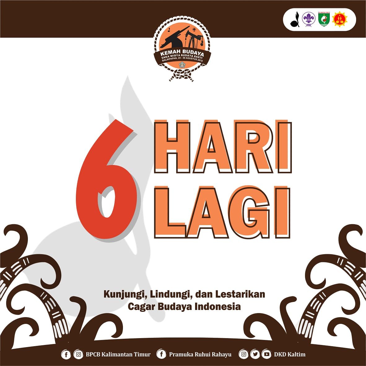dkdkaltim's tweet photo. Pramuka tidak mengenal kata Tua
Tuanya pramuka hanya di angka saja

6 hari lagi kita akan bersua
Suanya di Kegiatan Kemah Budaya

H-6 menuju kegiatan Kemah Budaya Kalimantan Timur 2018,,, sudah sampai mana persiapan kakak menyambut kegiatan ini,,,
#Kemahbudayakaltim2018 https://t.co/ASexZFf9sr