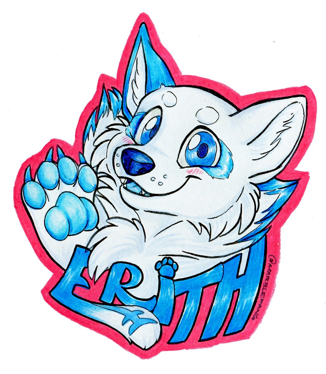 dergonfruit's tweet photo. A couple traditional badge commissions for @ErithFox and @HazelliusFloof! https://t.co/FyDm45nHUx