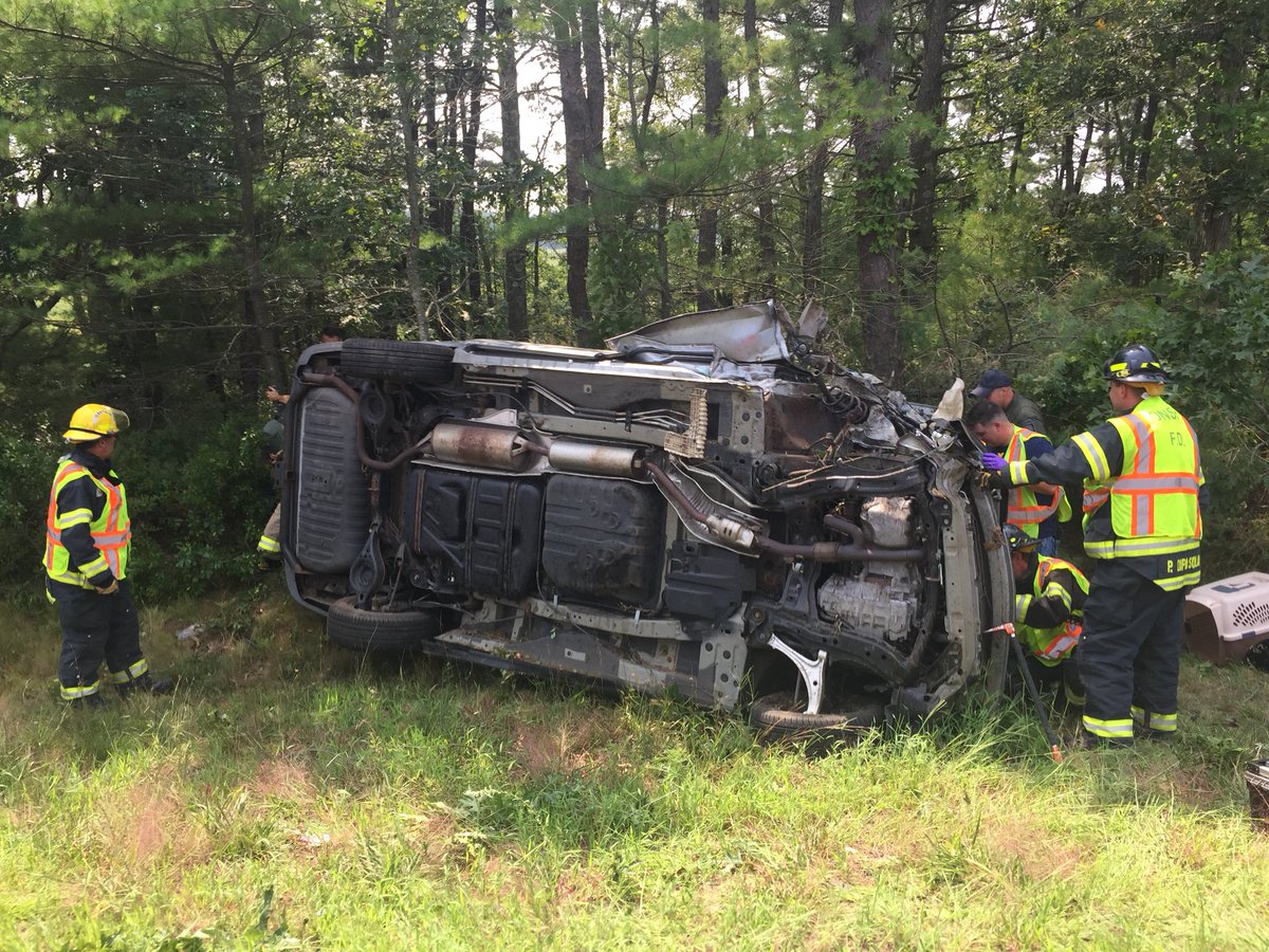 WarehamFire's tweet image. C-3, shift 4 responded to a Mva Rt 25 East bound , two entrapped. Special thanks to #onsetfire, #wareham police, #wareham DNR, and #MSP to make this a successful extrication