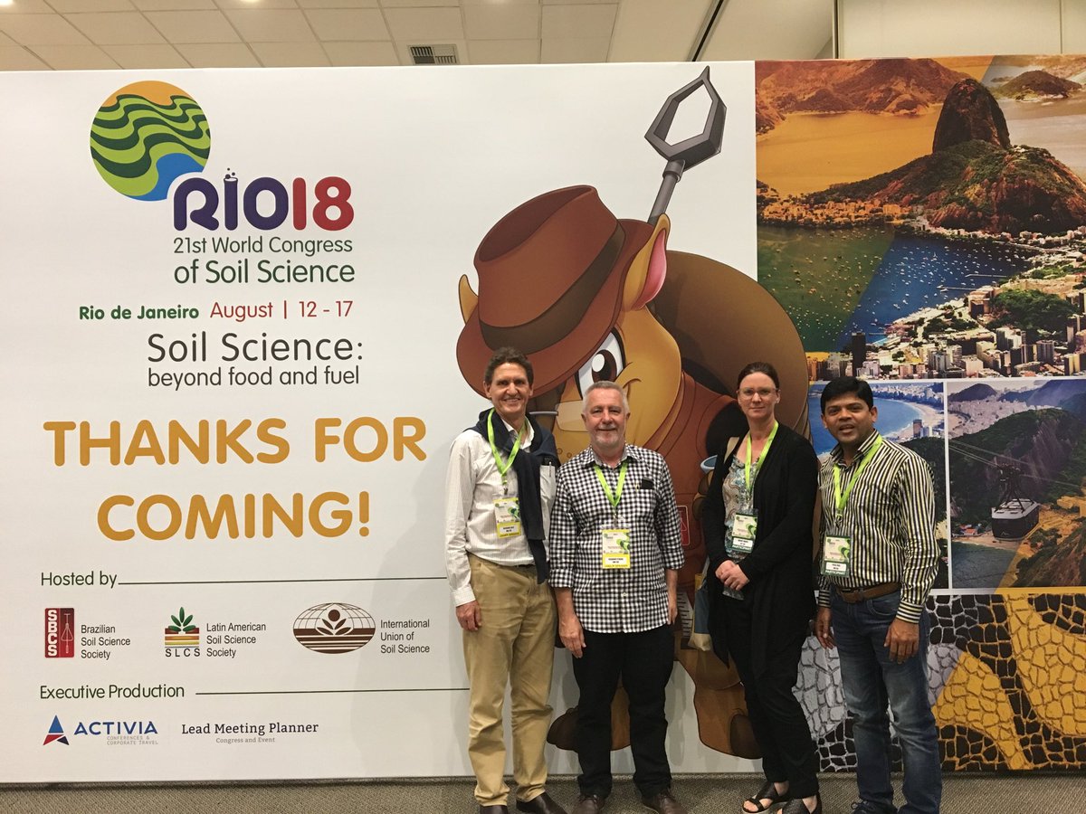Richard68918707's tweet photo. Murdoch (@MurdochUniNews ) participants at the end of the World Soils Congress (#wcssbrazil2018 ) after presenting 5 oral papers and one poster on research supported by @ACIARAustralia and @theGRDC https://t.co/YK29cwR7Zu