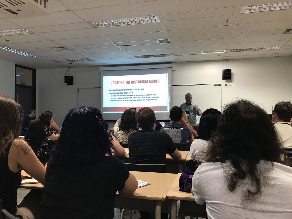 lauraonsale's tweet photo. 🙋🏻♀️🧠💻apart from being allured back into the twittersphere, a few brainsplosion moments from #elo2018 #elo2018mtl 🗣(@elikaortega @alexsaum @DavinHeckman @Netprov_RobWit @markcmarino @Skawennati @Leonardo_UPRM)💭 ty @eliterature https://t.co/4MKWCXLsAe