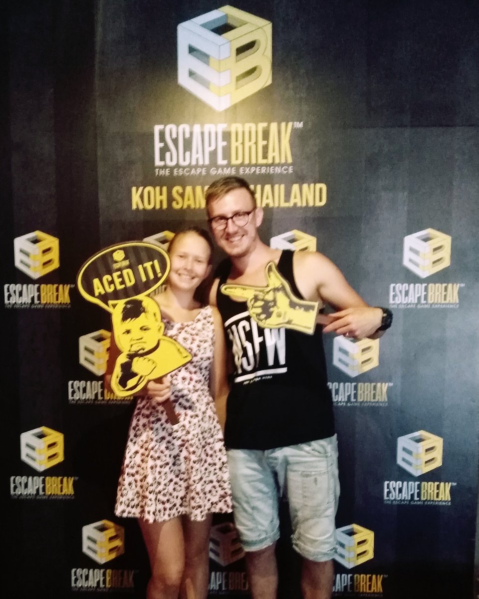 EB_Samui's tweet photo. Thanks Team Noob for testing your wits at Escape Break :) 
We hope you enjoy the rest of your holiday and see you next time!
https://t.co/4m458rgK3L
#samui #escapegame #activity #thingtodo #beachrepublic #fun #friends #family #clues #puzzle #teambuilding #sundaybrunch #rainyday https://t.co/A0LI29mEdl