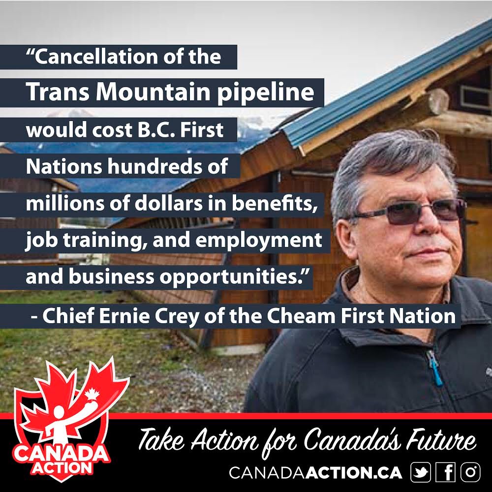 Paid pipeline protestors, and the people they influence, like to pretend that all First Nations are against pipelines.

Nothing could be further from the truth. #TransMountain has 43 First Nations on the pipeline route, in support. #BcPoli