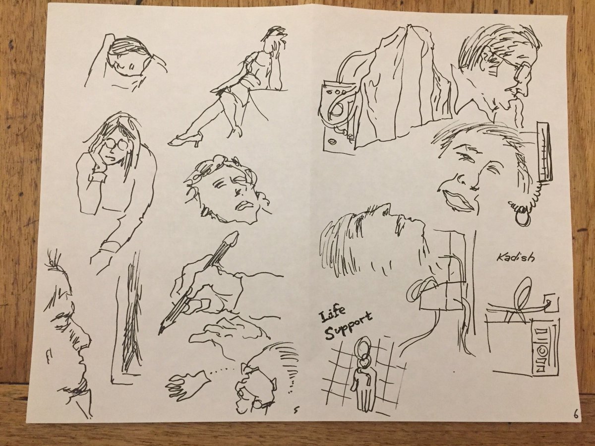 RSikoryak's tweet photo. 1/2. Doodles at talks by @ellen_forney #judithmargolis
@kriota and @JenhayGoddess at @cartoonstudies #comicsandmedicine #GraphicMedicine18 https://t.co/fGdPIKFtAx