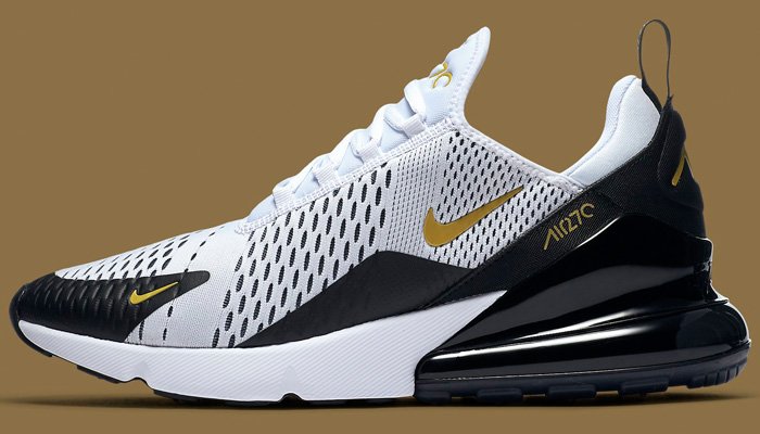 white black gold air max 270