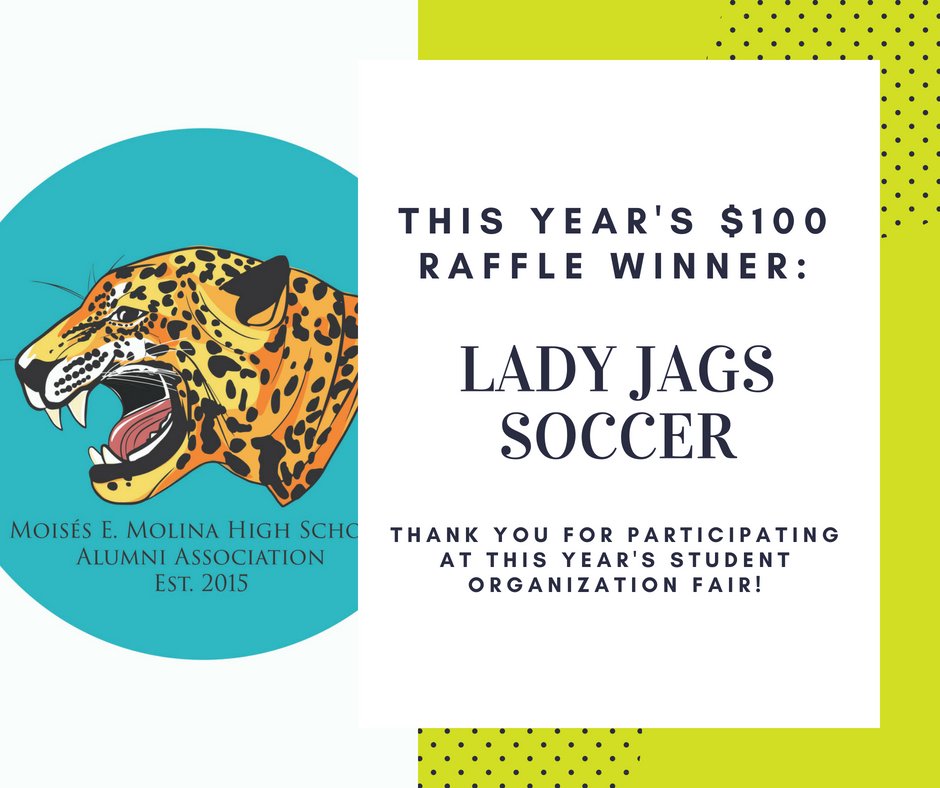 Thank you to all who participated at the Student Org Fair! And Congratulations to @SoccerLadyJags from @Molina_Jags for winning this year's raffle! #GivingBack #MHSAlumniAssociation #OakCliff #DallasTX
