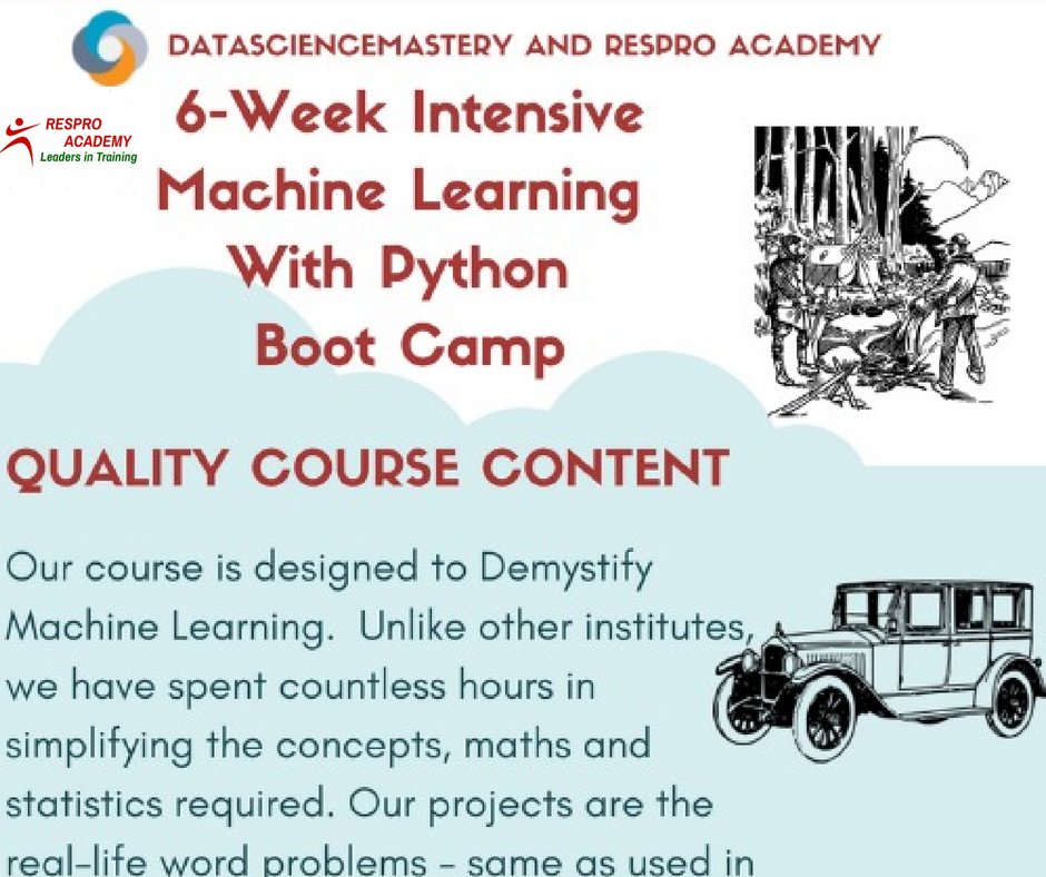 Loganat97822027's tweet image. Six-week intensive Machine Learning with Python Boot Camp at Respro Academy Bannerghatta road, Bangalore
Contact us:9036019000,9343983525
Mail us:resproacademylearning@gmail.com
#MachineLearning #MachineLearningwithPython #PythonMachineLearning