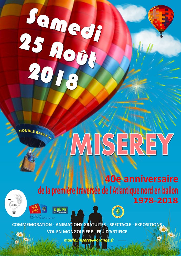 epn_27's tweet photo. Les #aérostiers | 40e anniversaire de la première traversée de l'Atlantique nord en ballon 1978-2018 > Samedi 25 août à #Miserey. Programme : https://t.co/i1nroTtnYi #evreuxnormandie #montgolfière #traverseeatlantique #feudartifice https://t.co/raLii0muk4