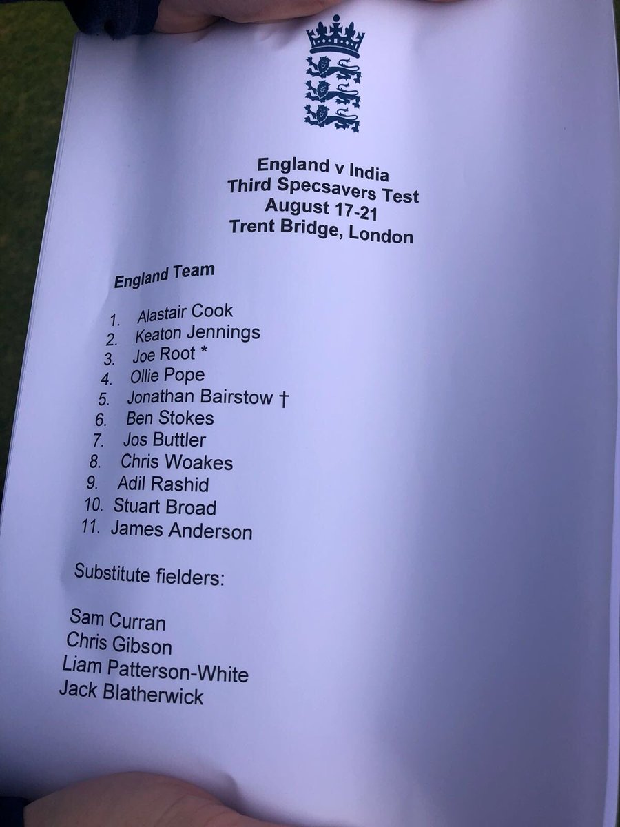 Test Match Special Here Are The Official Team Sheets Rishabpant777 Making His Test Debut For India ccricket Engvind