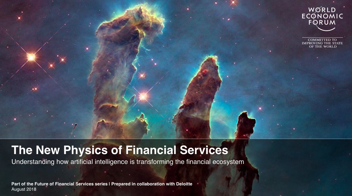 What to do about #ArtificialIntelligence in #financialservices ? Was nice to be asked by @wef @rjmcwaters for this new report - The New Physics of Financial Services @fintechplus @finnovationCH @elliottcapital @epicntr_ch buff.ly/2BfWJsb