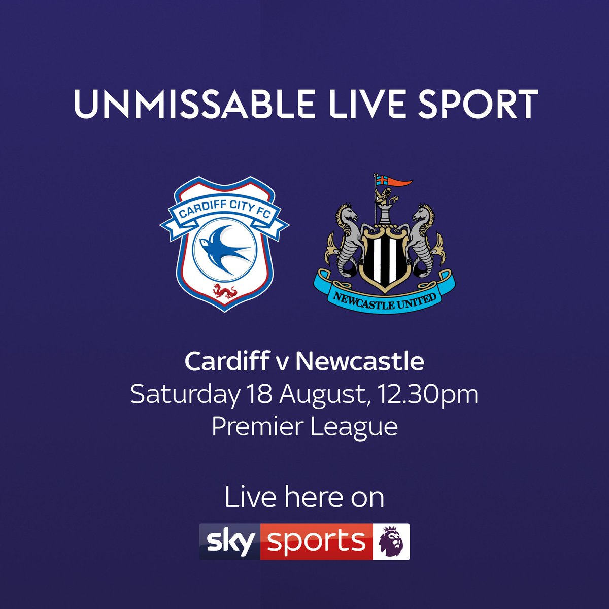 First up at The Beehive from the Premier League today, Cardiff v Newcastle at 12:30pm LIVE and in HD on our FIVE SCREENS!