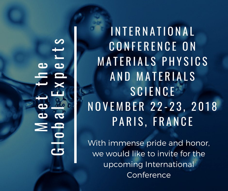 conference2k20's tweet photo. Join the #conference at #Paris
For details visit: https://t.co/6fC56WDyjo
#MaterialsPhysics #MaterialsScience #Materialssciencegathering #Materialssciencemeeting #Physicsconference #Physicsmeeting #Physicsgathering #physicscongress https://t.co/Dl0yXZ5nCl