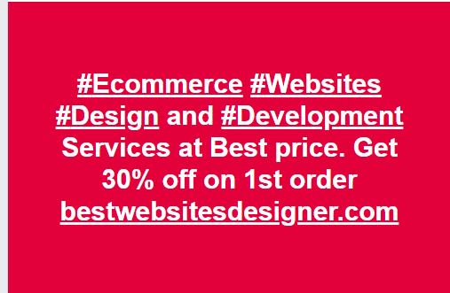 BestdesignCom's tweet photo. #Ecommerce #Websites #Design and #Development Services at Best price. Get 30% off on 1st order
https://t.co/I5NxMIkw0Q https://t.co/JmRtvAnTkL