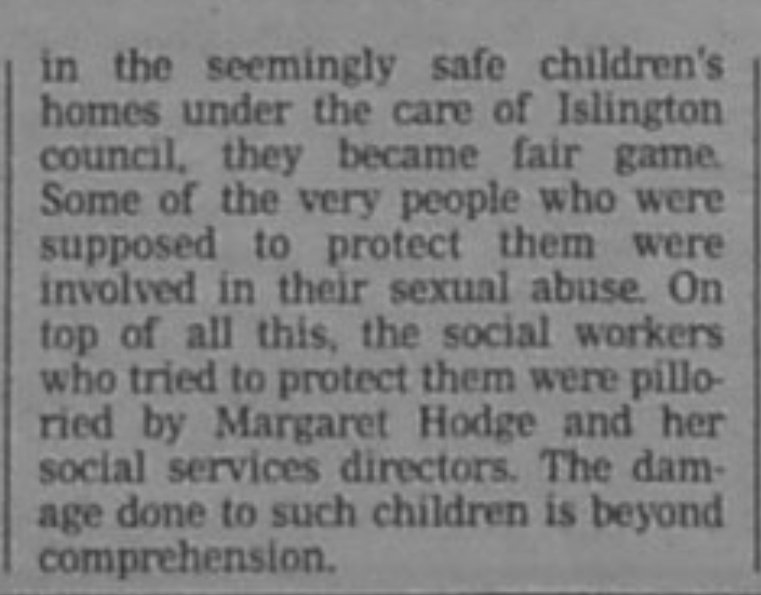 So if you ever want your neighbour in Richmond Crescent, the war-mongerer and mass murderer Tony Blair, to make you Children's Minister, it is not enough to turn a blind eye to child abuse, you must pillory those who expose it!