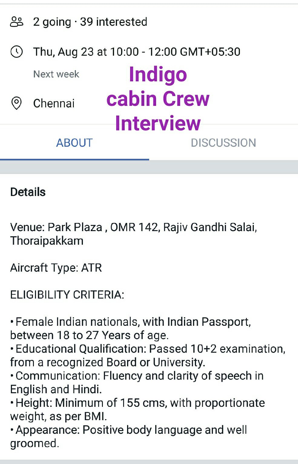 Unnati Gds On Twitter Cabincrew Chennai Interviews Aviation
