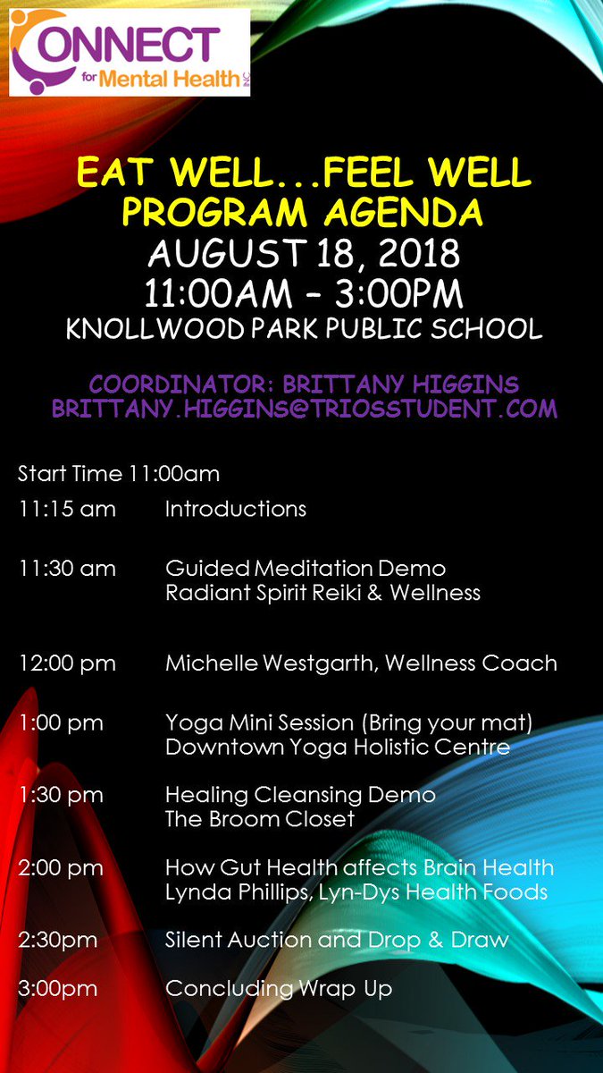 ConnectforMH's tweet image. EAT WELL... FEEL WELL Saturday August 18 - mailchi.mp/5d72bd8cd49f/e…
