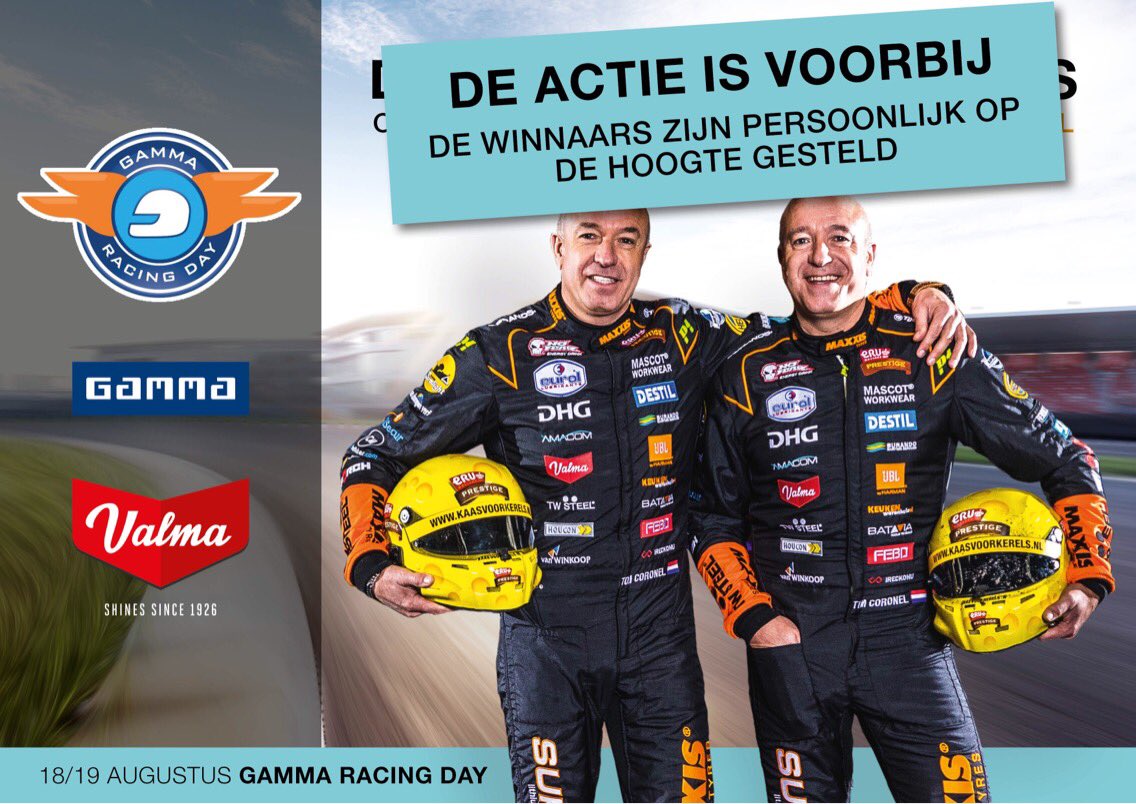 De winnaars van de Meet &amp; Greet actie zijn bekend! Alle winnaars van harte gefeliciteerd en tot morgen! #GammaRacingDay #GRD2018 #Valma #Valma1926 #TimCoronel #TomCoronel