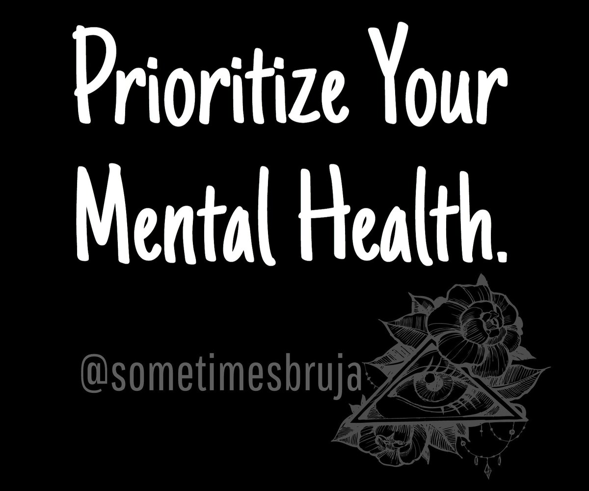 SometimesBruja's tweet photo. The MOST potent magic of all: putting your mental health 1st & checking in w/yourself. NOTHING-no spell, trabajo, candle, herbal bath, etc., will work if your mind state is not right. Rituals are sacred but your thoughts create the energy surrounding them. #magic101 #mentalhealth https://t.co/hNSYnH2mlw