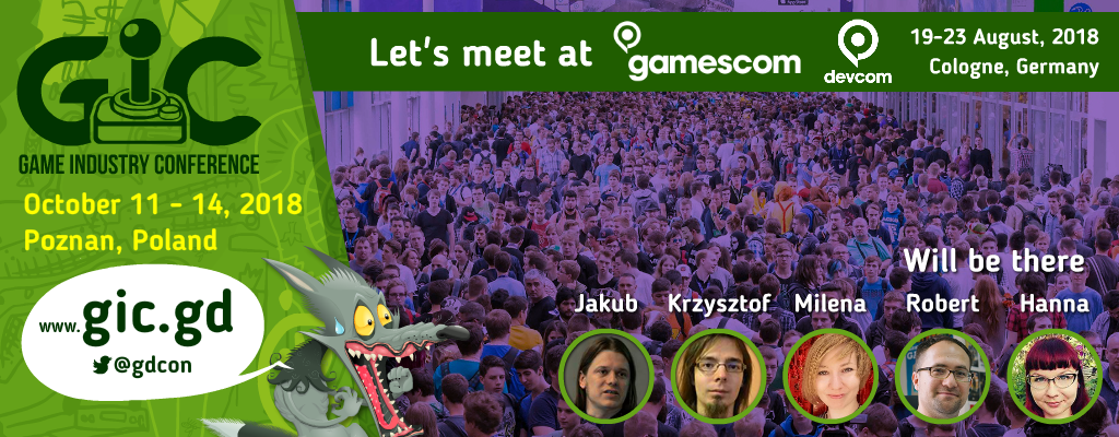 gdcon's tweet photo. Our army at #gamescom grows!

#gamescom18 including awesome and huge Polish Pavilion will be taken care by: @esenti_, @blackmoondev &amp; @mieszau

#gamedev #indiedev https://t.co/3IURKCX1QC