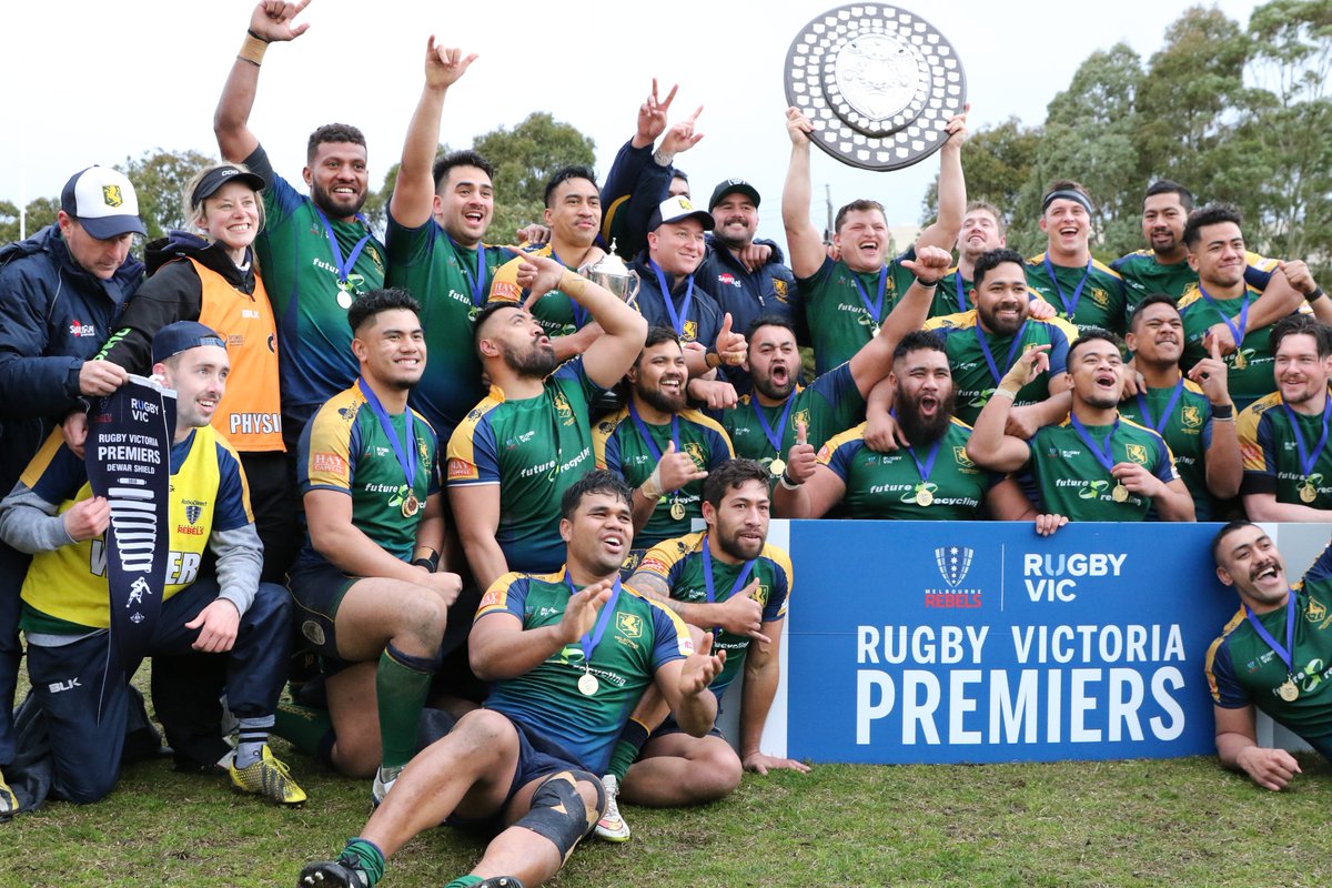 RugbyVictoria's tweet photo. Your 2018 @BRIGHTONRENAULT #DewarShield Premiers - Melbourne!

Full Time Score: Melbourne 22 - 16 Harlequins. https://t.co/2wPJ4COSRQ