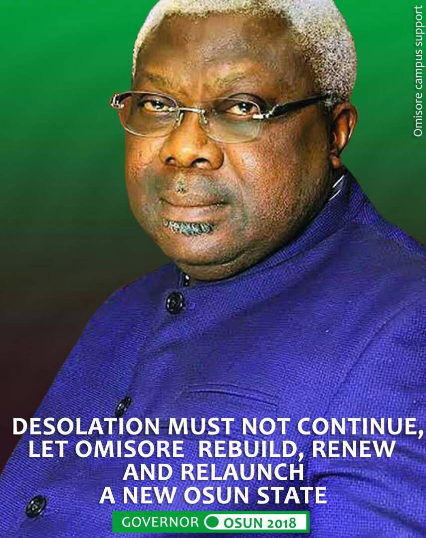 OMISORE_JCS's tweet photo. Senator Iyiola Omisore is a leader on a mission to fulfill the vision of #Restoration of human dignity and impeccable governance of our dear state of Osun. Let's join hands with Him to achieve this vision. @iyiosun @OlayemiHon @IpinleOsun @OsunDefender #osun2018 #Osundecides2018 https://t.co/033WB7a72f